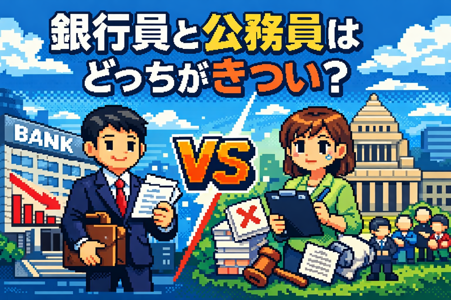 銀行員と公務員はどっちがきつい?責任・ストレス・働き方の違いを経験者視点で比較