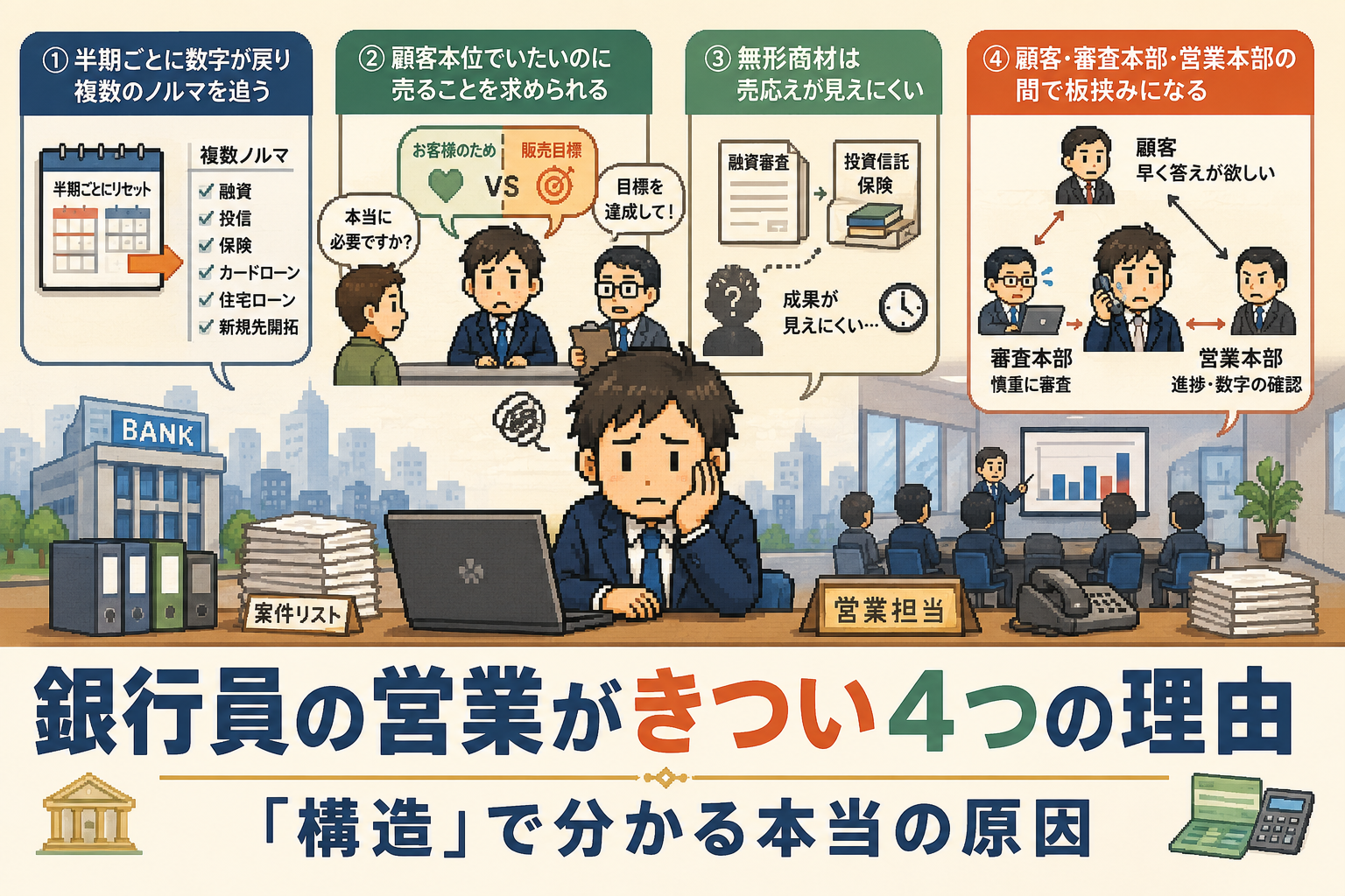 銀行員の営業がきつい理由は「構造」にある｜辞めたいと感じる本当の