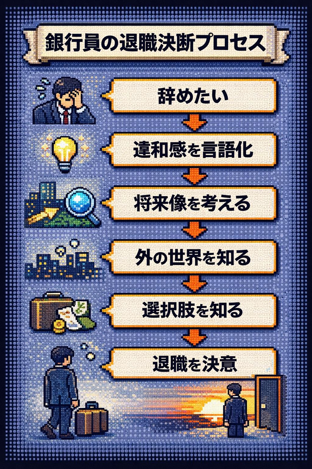 銀行員の退職決断プロセス図解